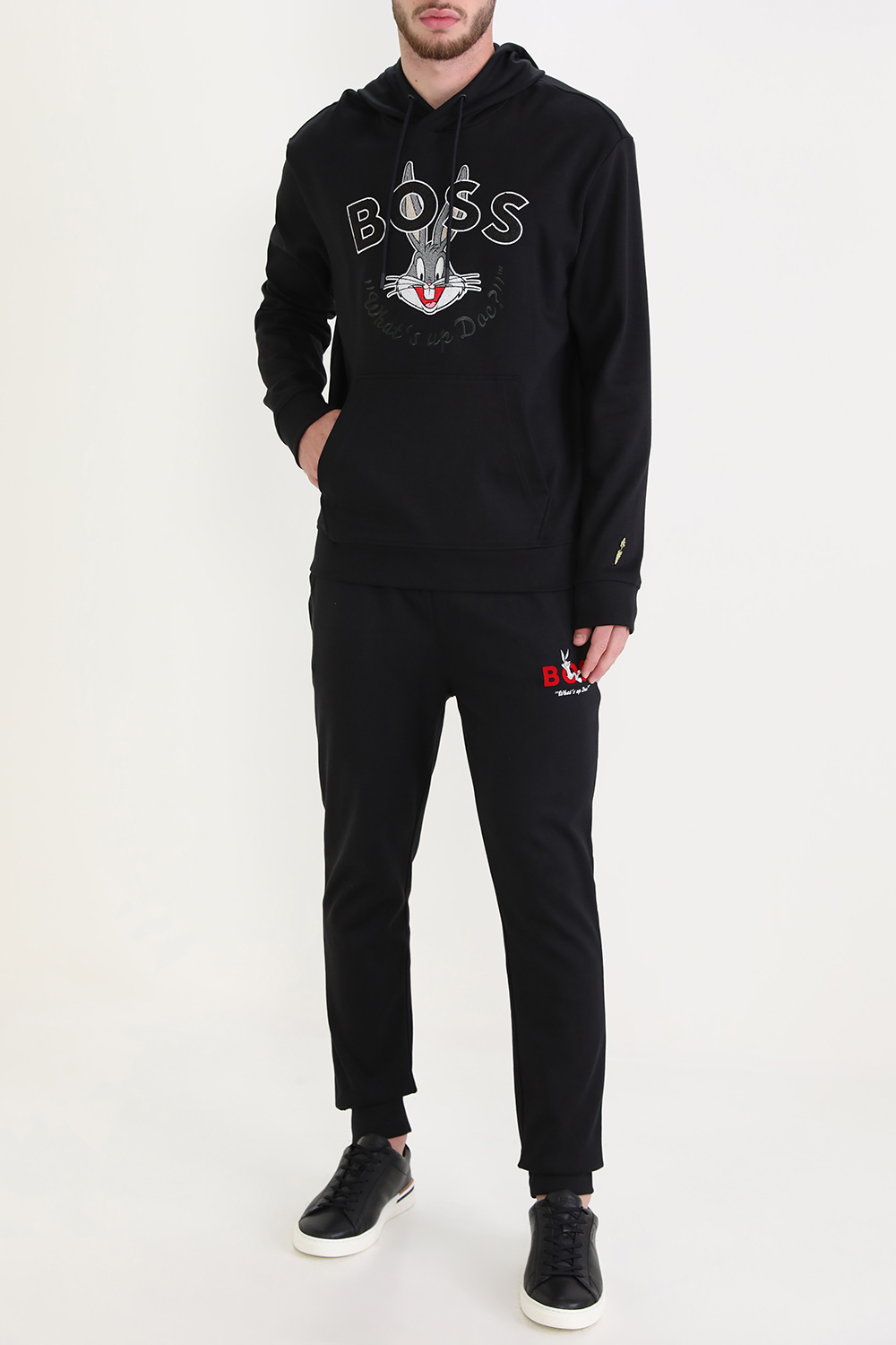 בוס X לוני טונס סווטשירט קפוצ'ון גרפי